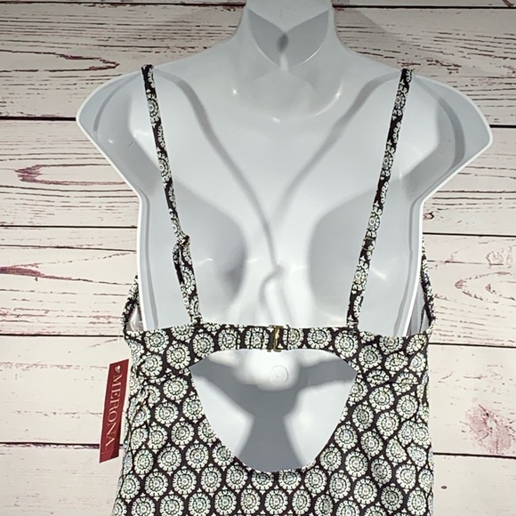 Merona Black and white mandala tankini TOP sz LG - Picture 5 of 6